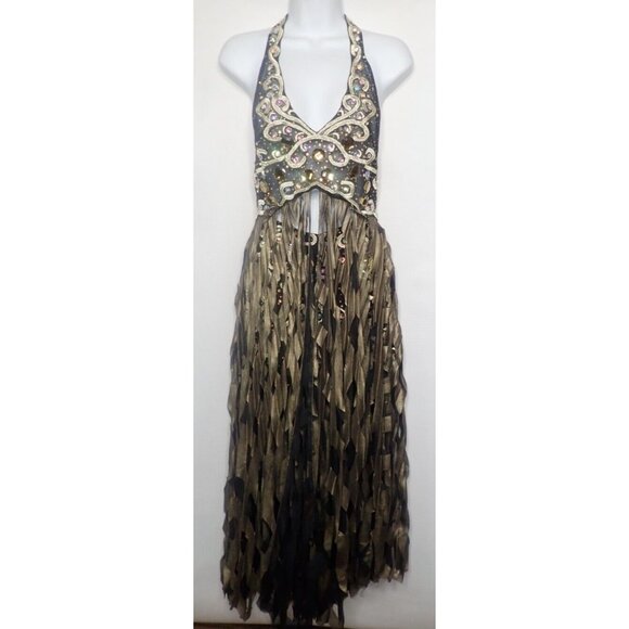 Robe Courte Sherry Haute Couture En Détresse - Taille 6 - Modèle Sample Unique !